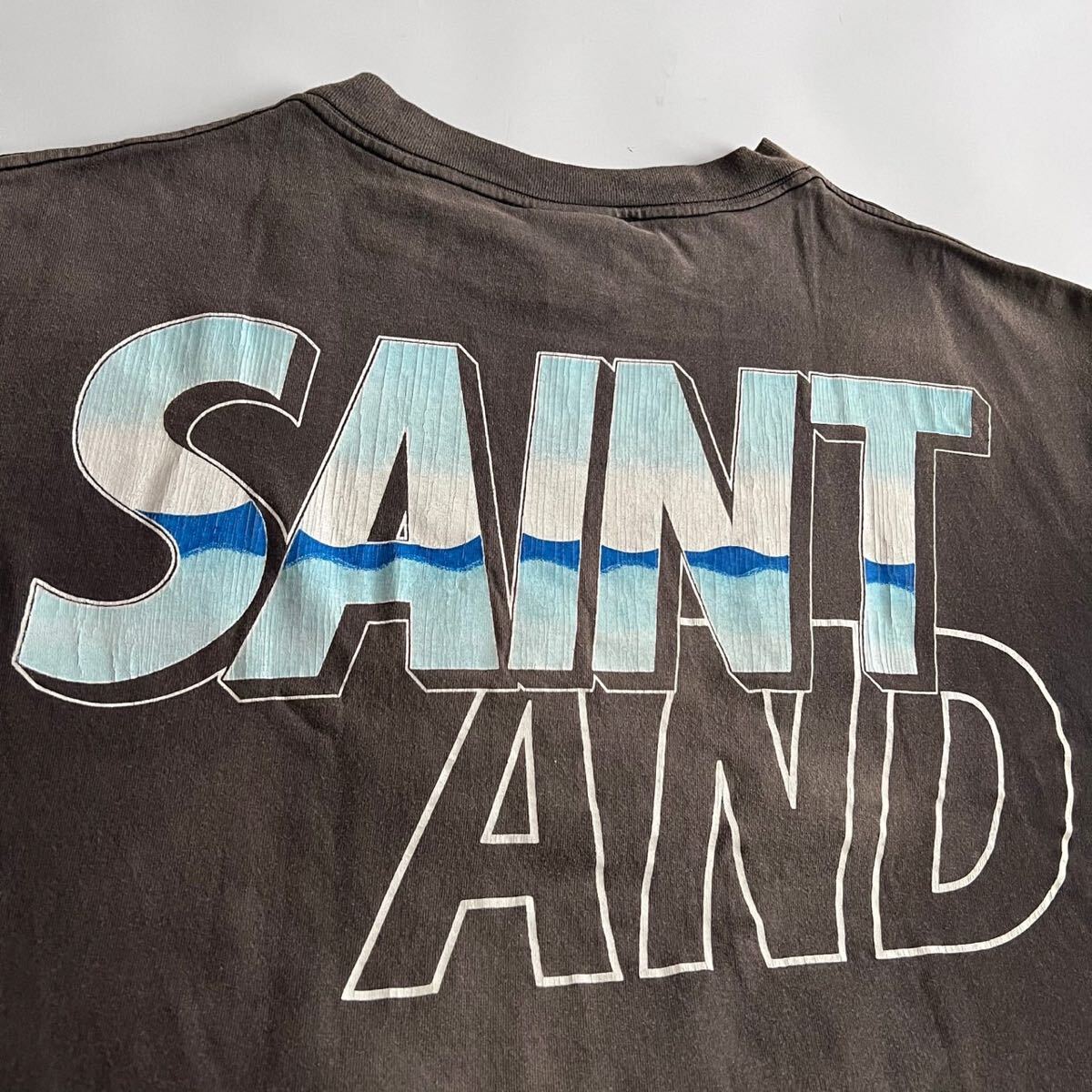 ◆新品未使用/タグ付き◆SAINT MICHAEL × WIND AND SEA21 SS TEE XLサイズ セントマイケルウィンダンシー ヴィンテージロゴTシャツ 黒_画像6