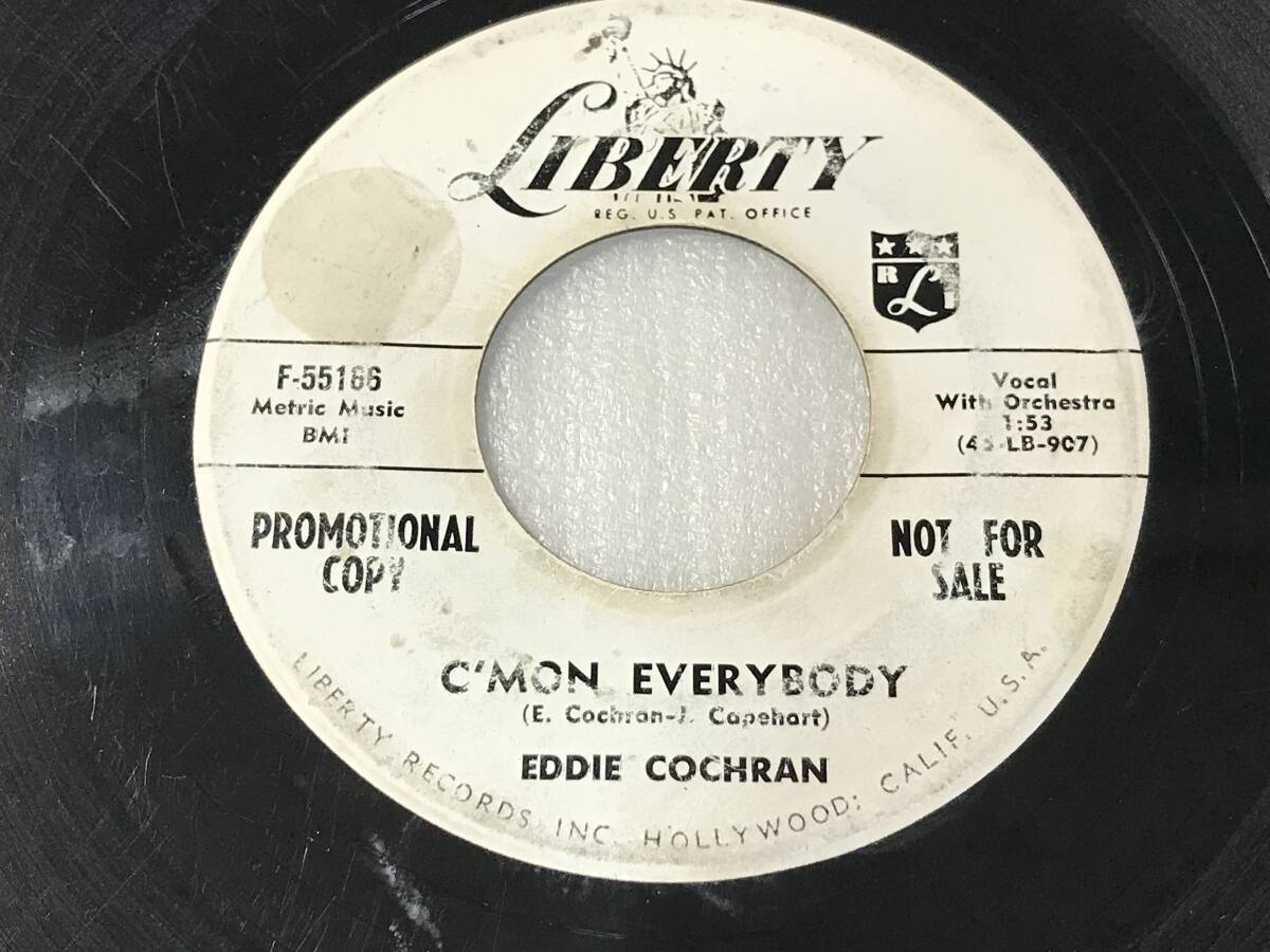 Eddie Cochran/Liberty F-55166/Promo/C'mon Everybody/Don't Ever Let Me Go/1958_画像2