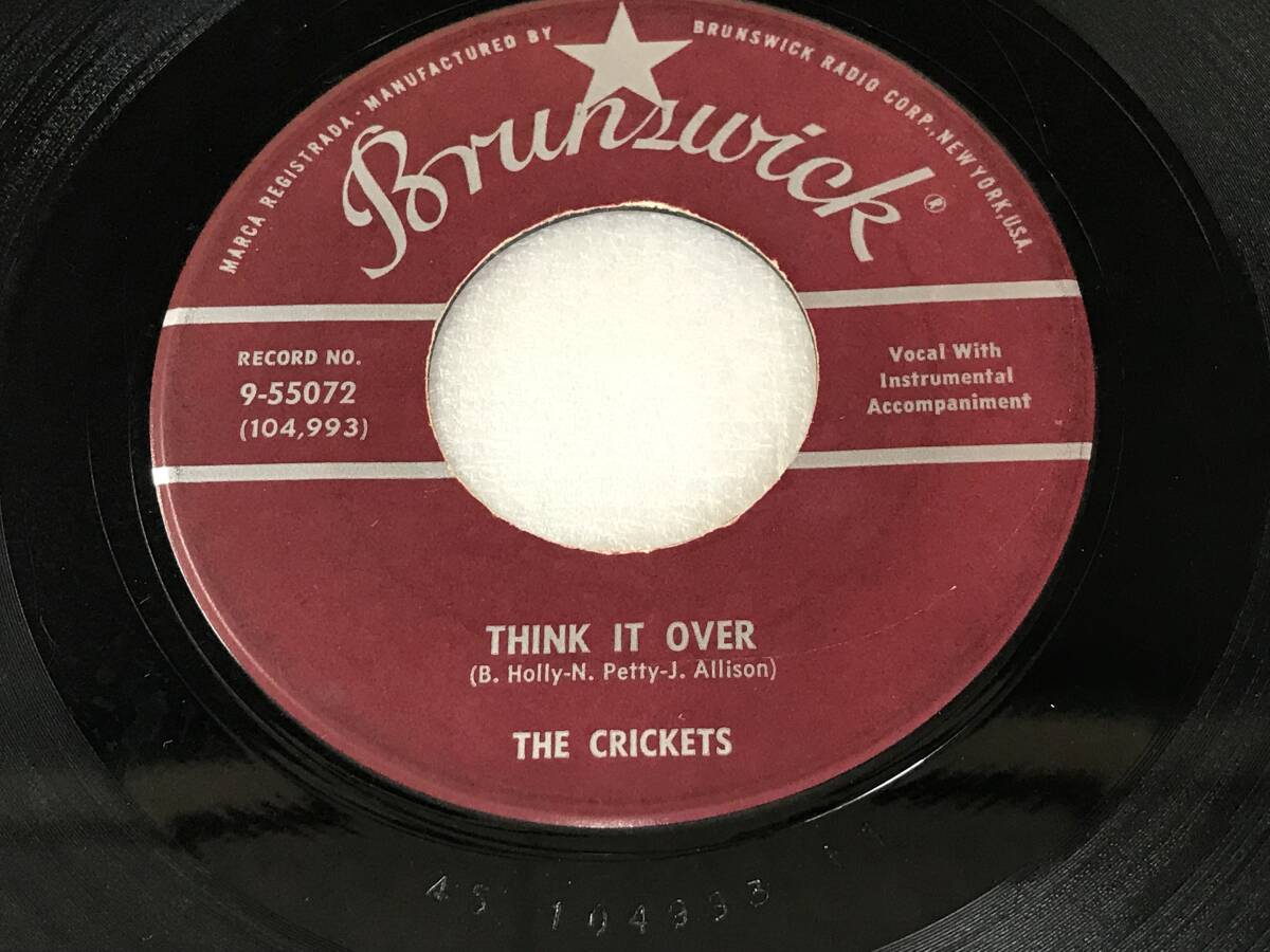The Crickets/Brunswick 9-55072/Think It Over/Fool's Paradise/1958_画像2