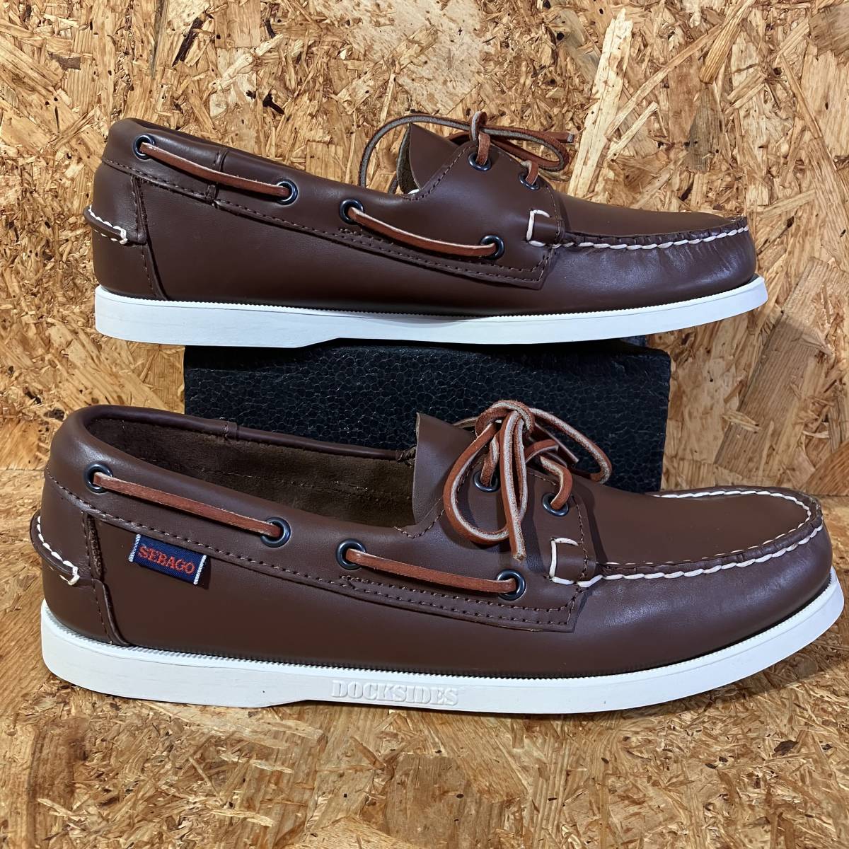 SEBAGO DOCKSIDES US9 27cm US9.5 27.5cm BROWNsebago leather deck shoes SPINNAKER