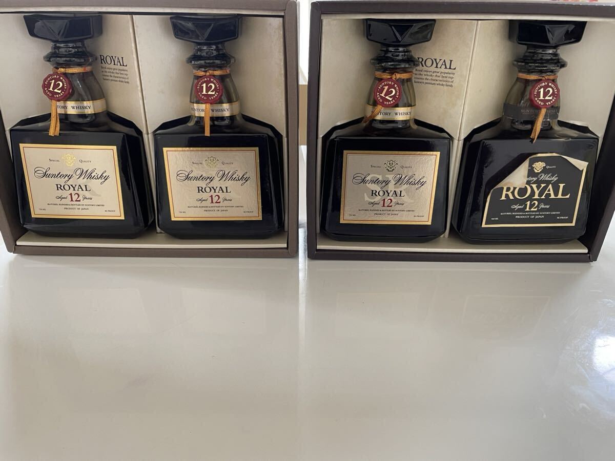 古酒 SUNTORY ROYAL WHISKY サントリー ローヤル 12年 ウイスキー 700ml 4本セット 未開栓長期保管品 箱付 液漏れ無し 目減り無し SR の画像10