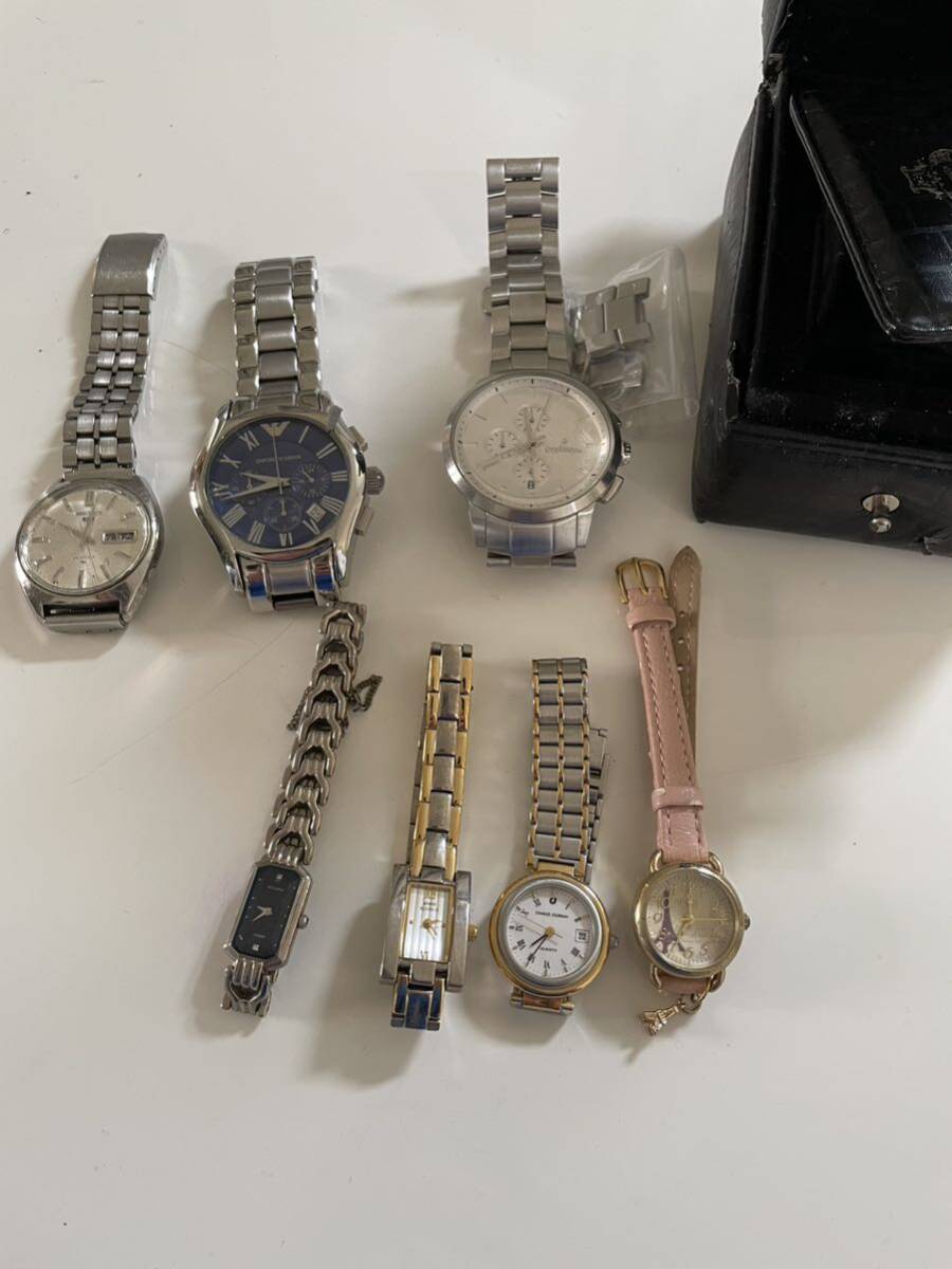 ジャンク品 腕時計 7個セット SEIKO アルマーニ オロビアンコ シチズン など 不動品 動作未確認の画像1