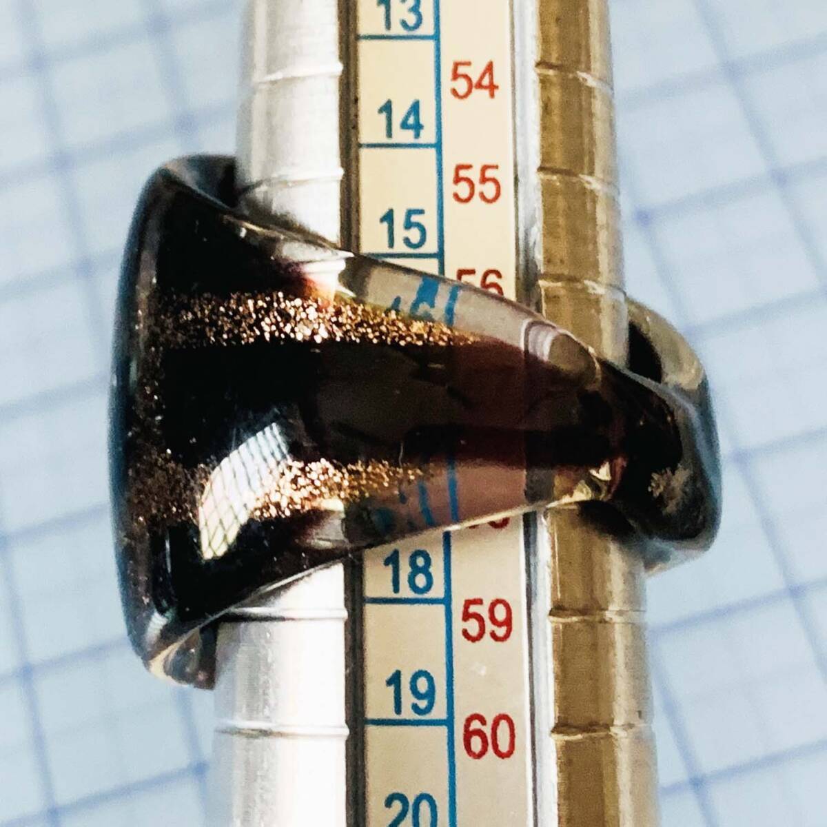 保管品未使用 ベネチアングラス 瑠璃ガラス 2WAY スカーフリング 指輪リング サイズ約＃17 No.W‐IMG_5426の画像4