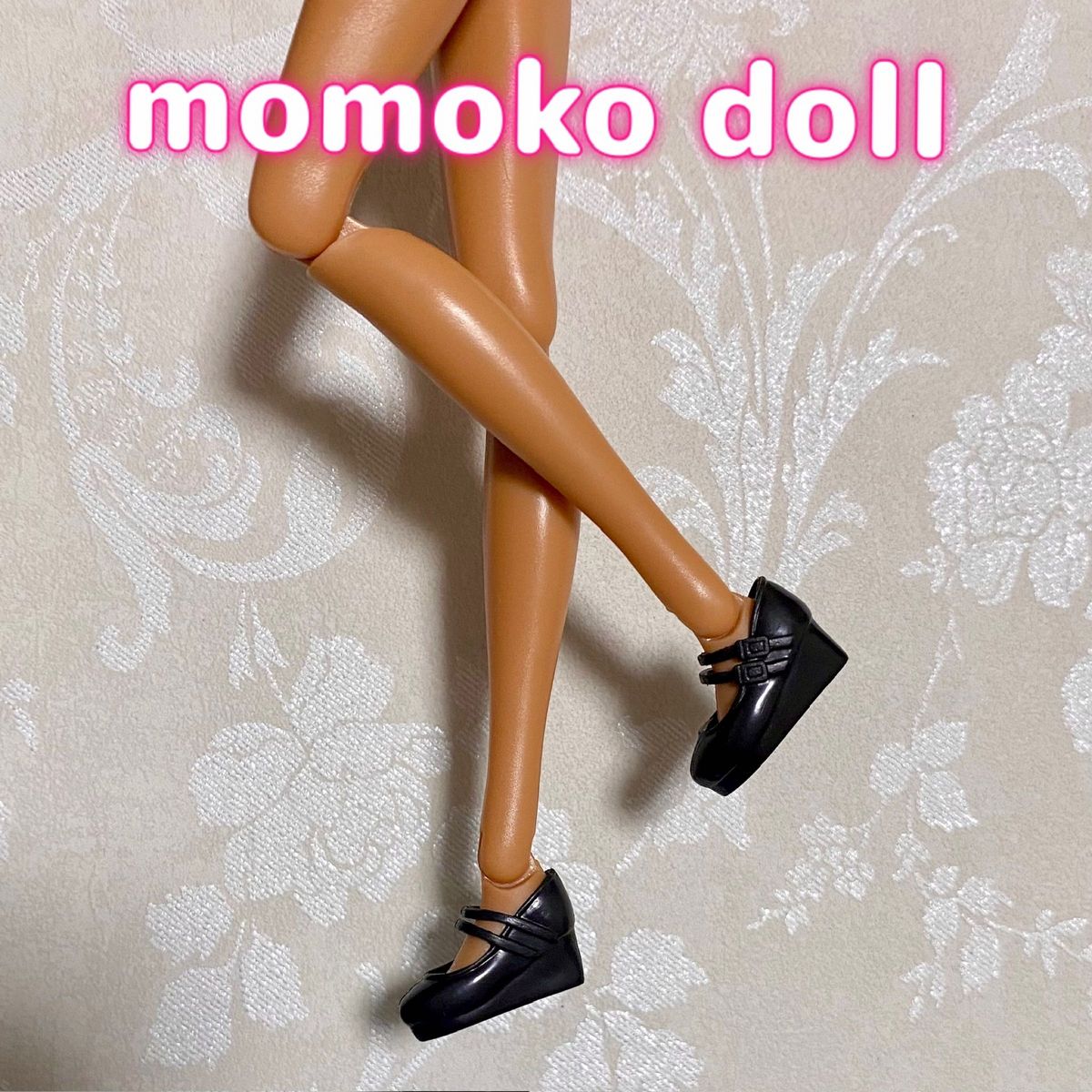 1/6ドール パンプス 2足 靴 黒白 リカちゃん ジェニー ピュアニーモ オビツ22 momoko doll ブライス バービー