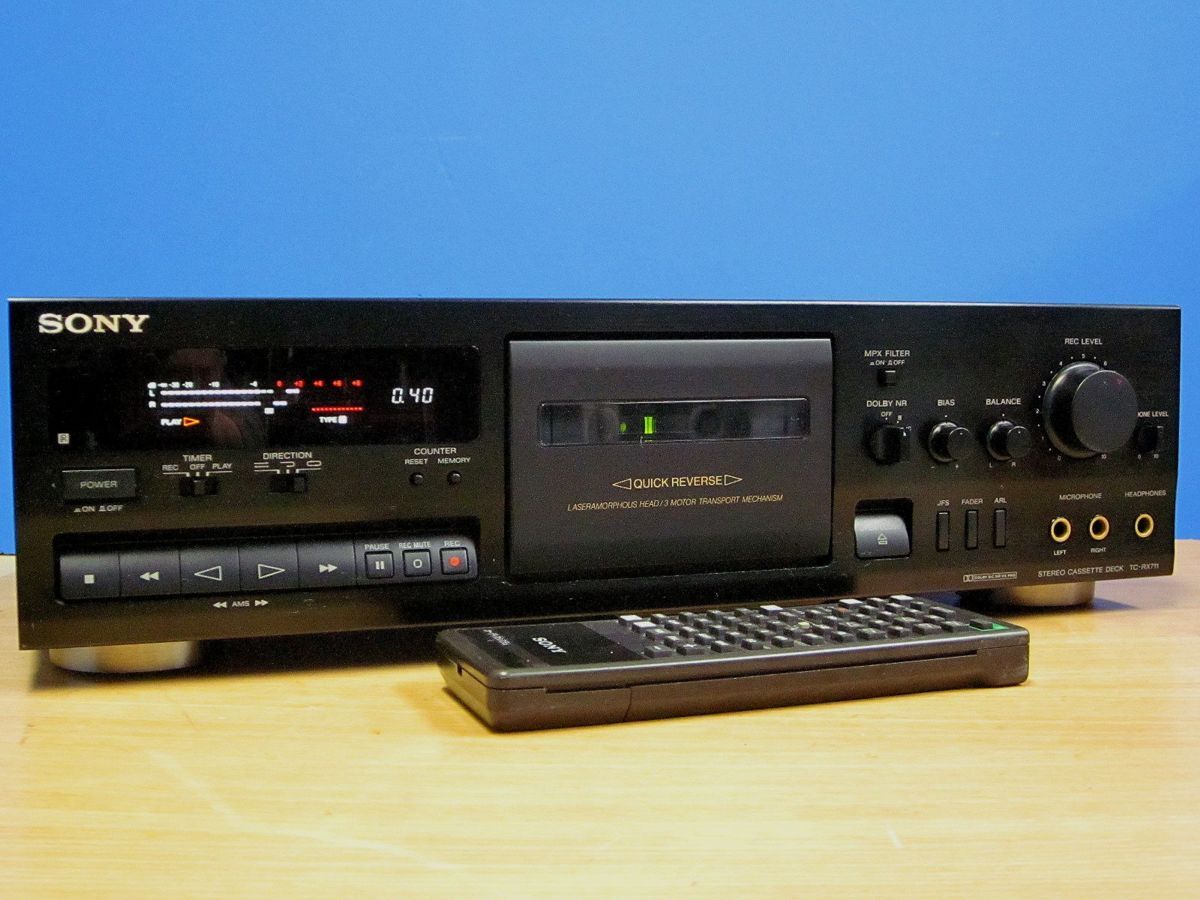 SONY★良品 メンテ済 動作良好★高音質 カセットデッキ★簡易リモコン&取説付★TC-RX711