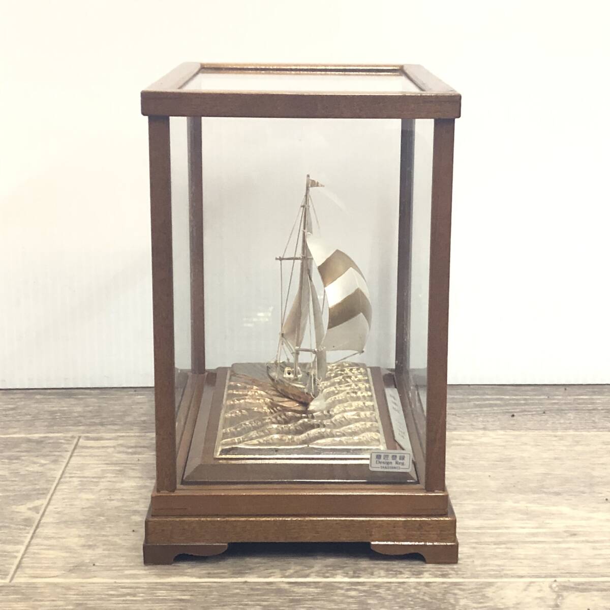 武比古 TAKEHIKO SILVER PLATED ヨット 置物 銀メッキ 金属工芸品 ガラスケース付 24d菊HGの画像4