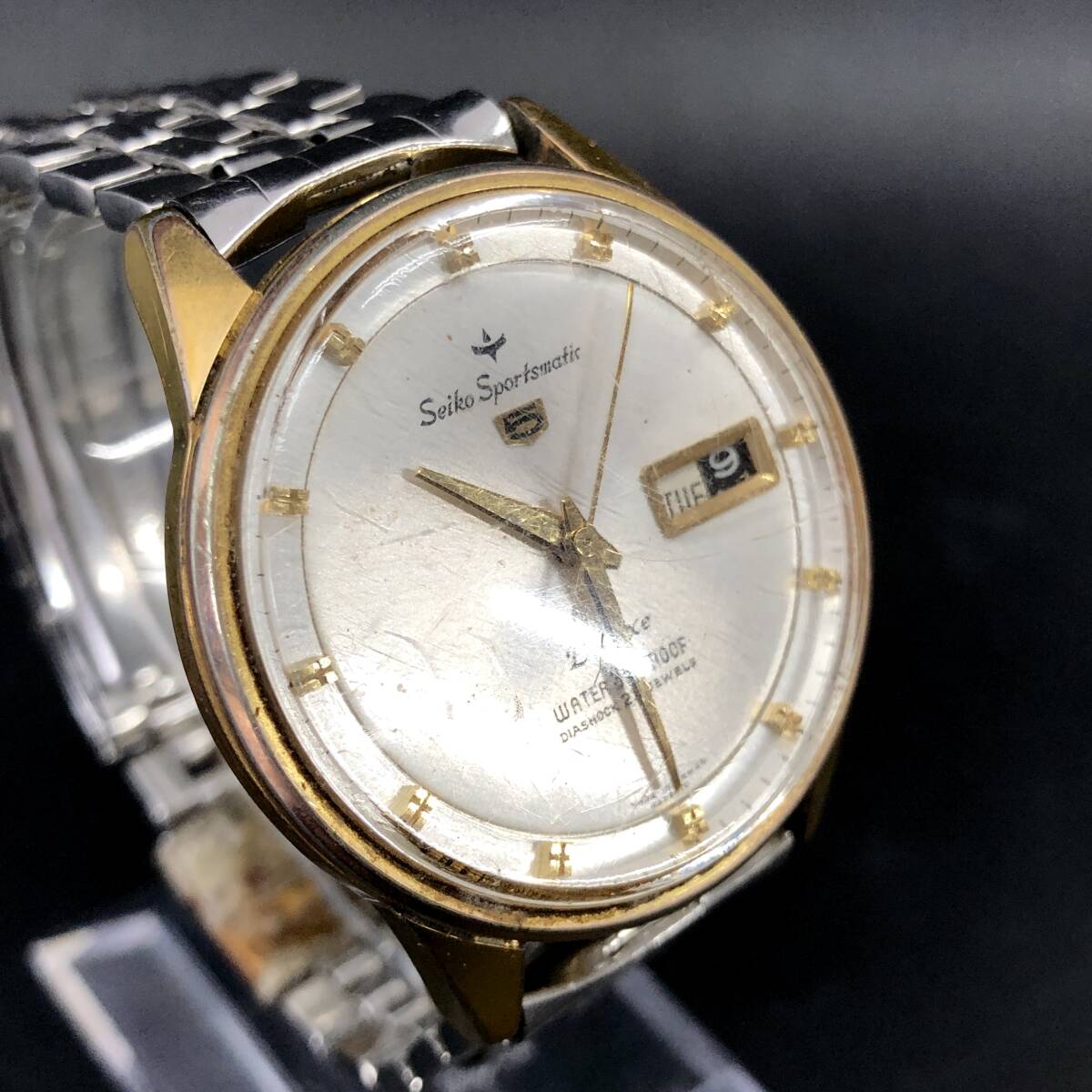 SEIKO セイコー Sportsmatic 5 Deluxe メンズ腕時計 デイデイト 自動巻き スポーツマチック ジャンク 24d菊E_画像1