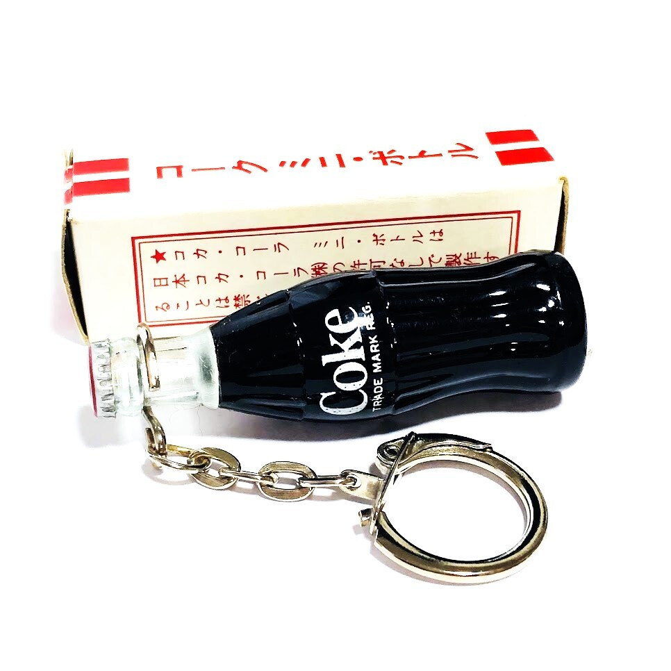  Япония Coca Cola фирма стандартный товар не использовался 1970 годы COKE надпись coke Mini бутылка брелок для ключа подлинная вещь Showa Retro миниатюра Novelty не продается 