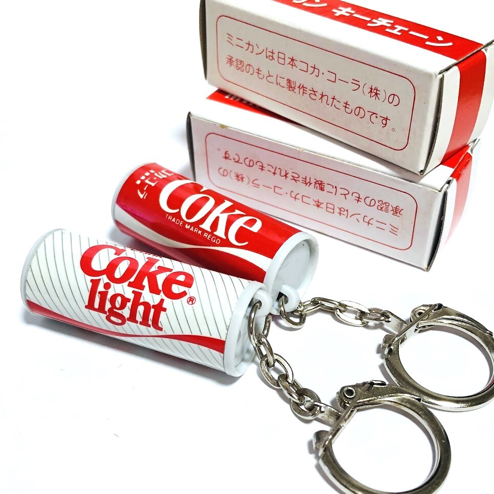  Япония Coca Cola фирма стандартный товар 1970 годы ~ Coca Cola свет белый / красный 2 шт Minica n брелок для ключа подлинная вещь Showa Retro миниатюра Novelty не продается 