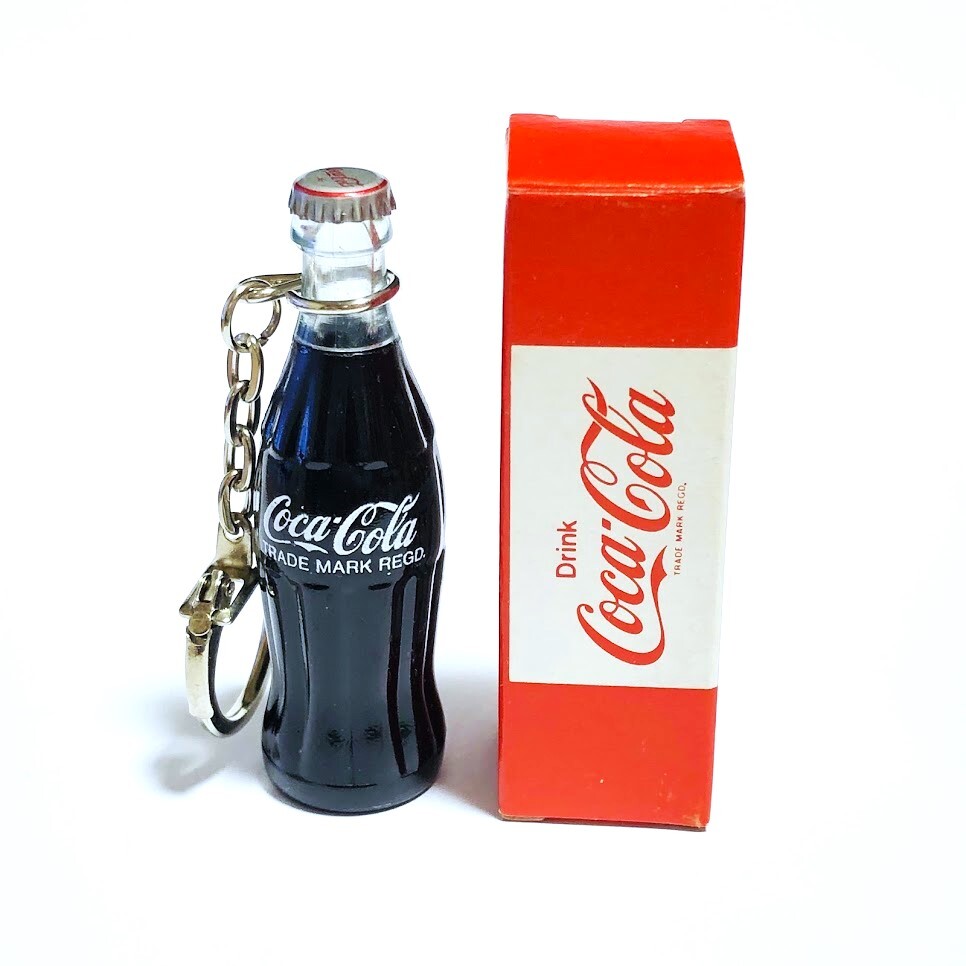 日本コカコーラ社正規品 未使用 1970年代 コカ・コーラ表記 ミニボトル キーホルダー 当時物 昭和レトロ ミニチュア ノベルティ 非売品 の画像2