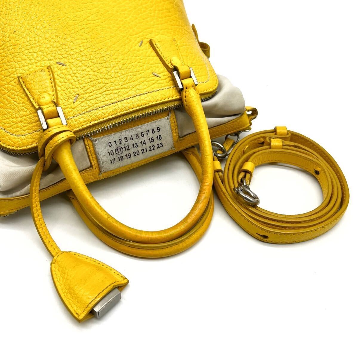 1円■人気■ メゾンマルジェラ Maison Margiela 5AC ショルダーバッグ ハンド 鞄 小物 バケットバッグ 2Way レザー イェロー 黄色 正規品の画像10