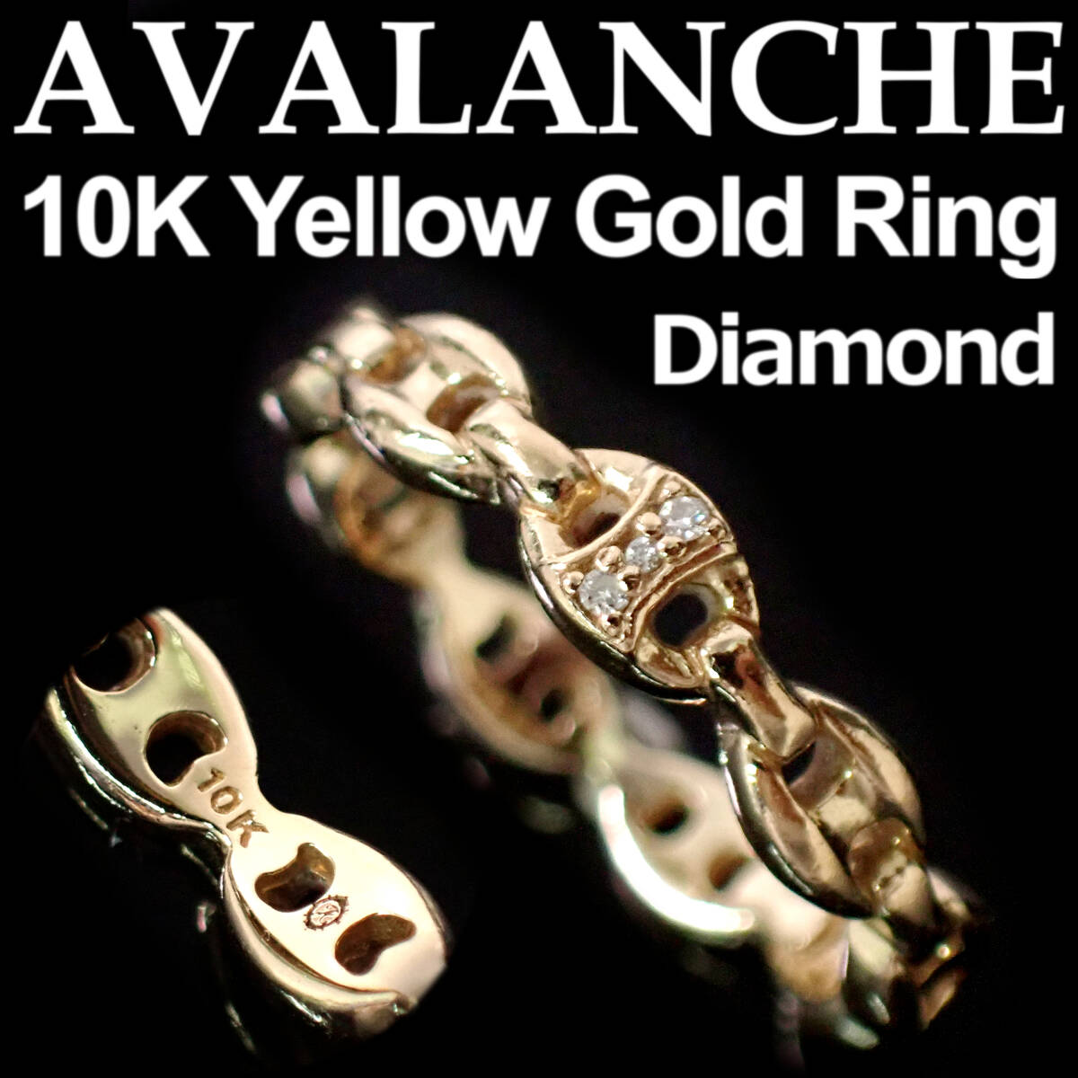 AVALANCHE Diamond 10K Yellow Gold Ring 13号 アヴァランチ ダイヤモンド イエローゴールド リング_画像1
