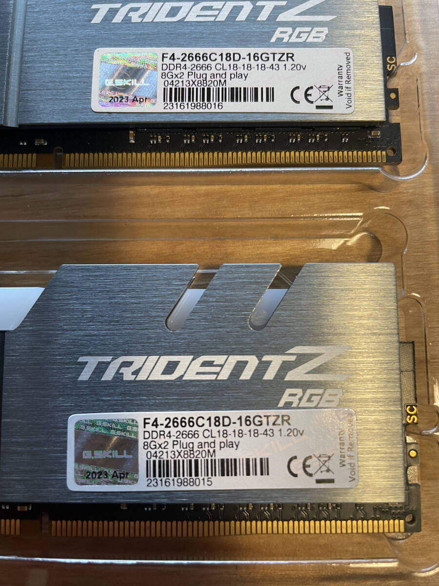 G.SKILL TRIDENTZ RGB DDR4-2666MHz 16GB (8GB×2枚キット) F4-2666C18D-16GTZRの画像4