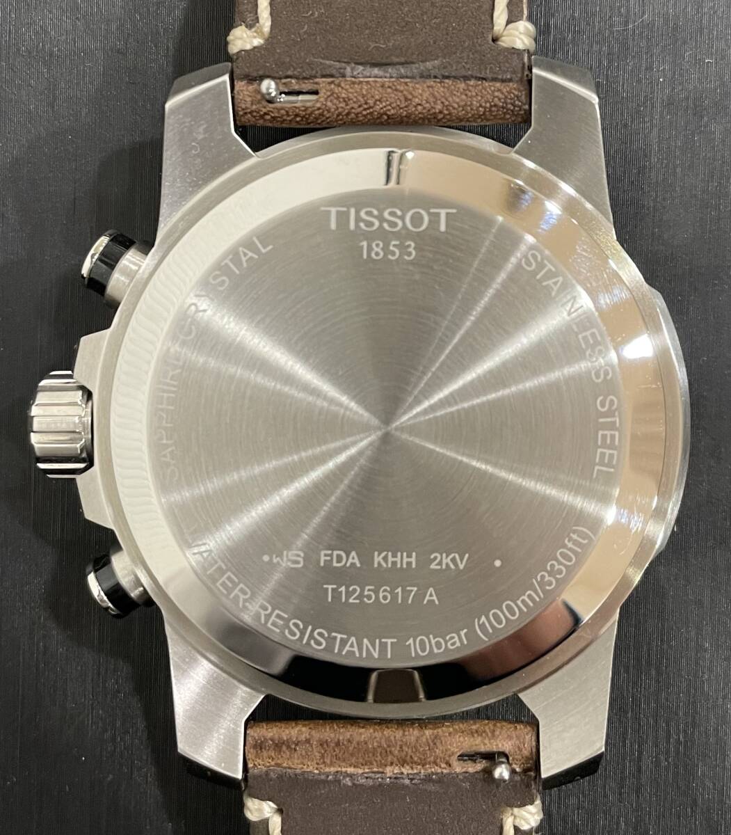 G「20171」TISSOT ティソ T125617A 腕時計 クロノグラフ デイト 箱付き 1853の画像5
