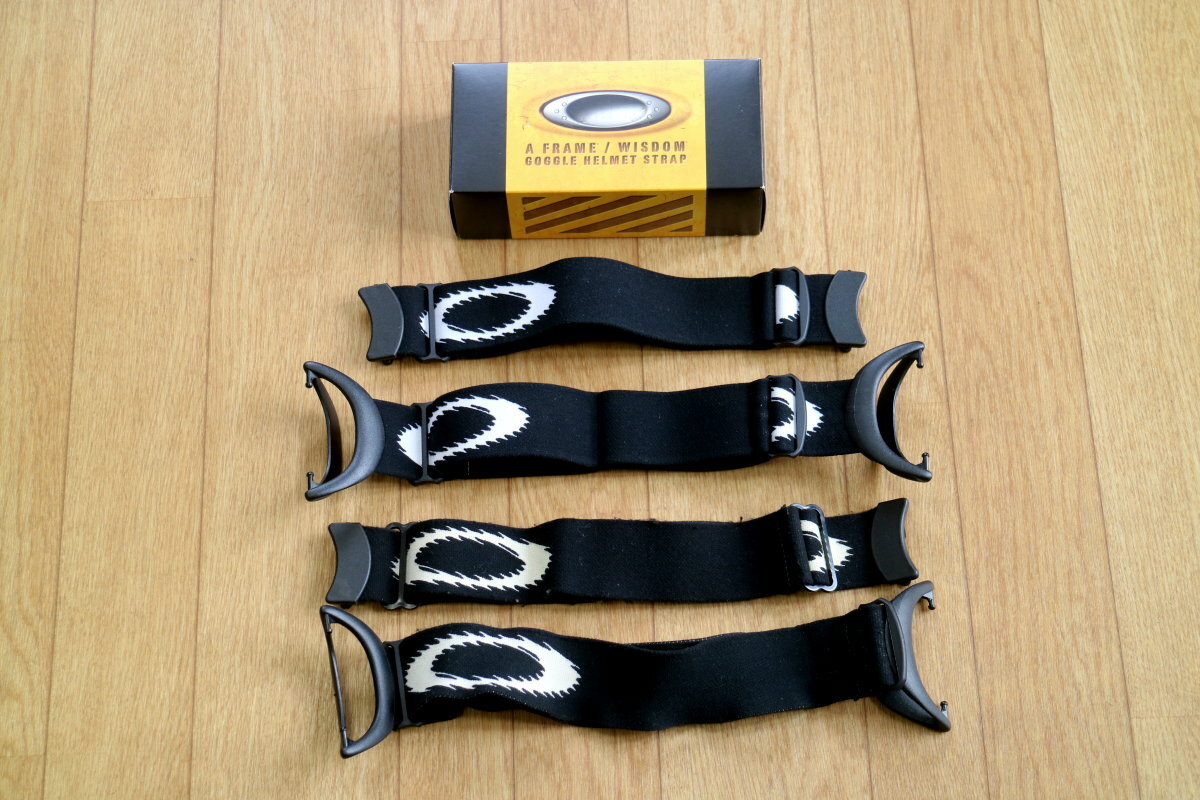 OAKLEY (オークリー)Aフレーム ヘルメット ストラップ キット/未使用品2個/オマケ中古2個/A-FRAME GOGGLE HELMET STRAP/HELMET STRAP KIT/_未使用品×2本。オマケ中古×2本