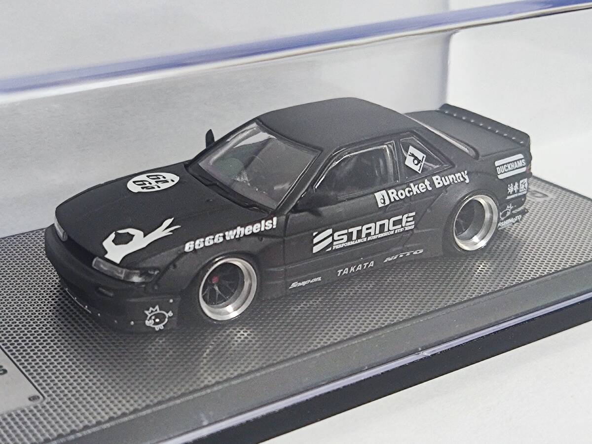 INNO MODELS (カスタム品) 1/64-Nissan SILVIA S13 PANDEM ROCKET BUNNY V2 (Matt Black/イノモデル/シルビア/パンデム ロケットバニー/JDMの画像1