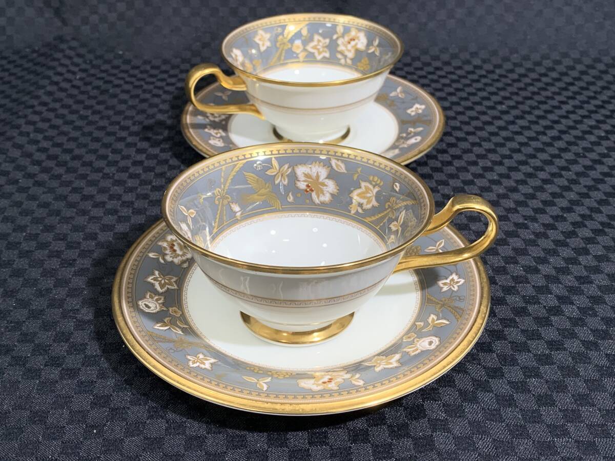 ■1円 Noritake ノリタケ ティーカップ＆ソーサー(コーヒー/紅茶兼用) 2客 ボーンチャイナ 4403 サブライム 割れ欠けなしの画像3