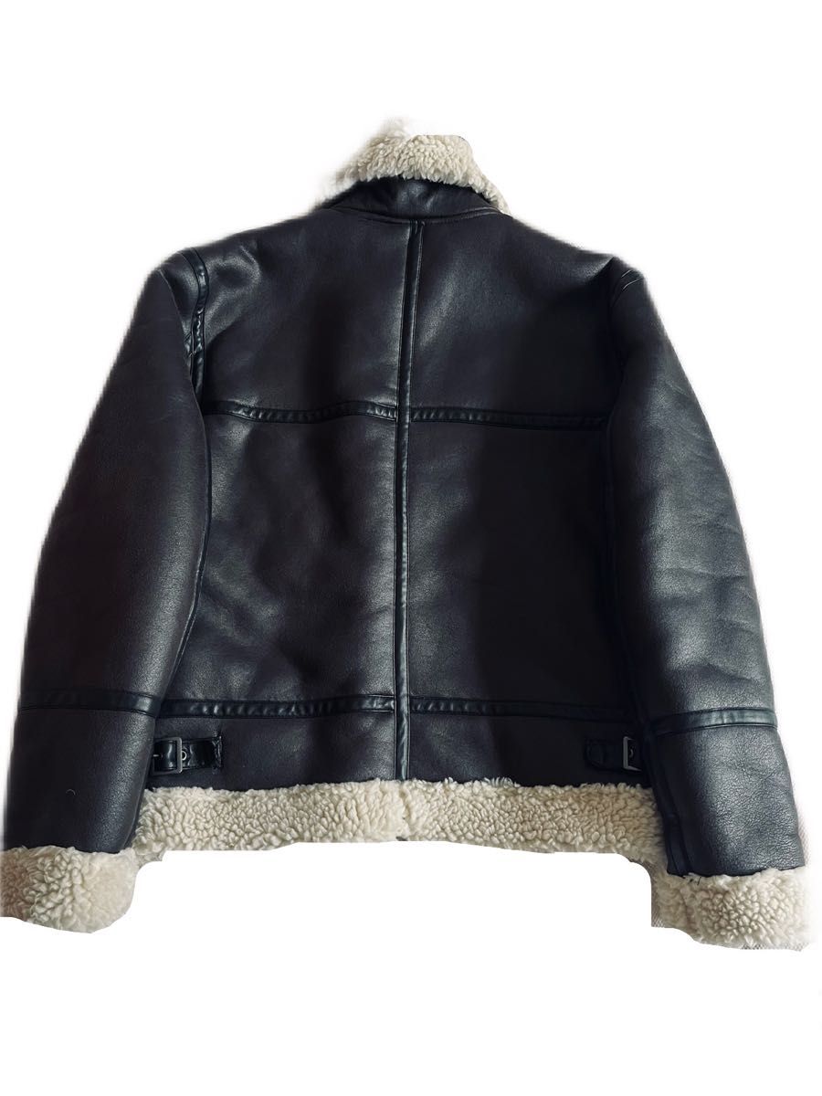 【ZARA】NEO LEATHER SHEARLING JACKET Mサイズ フライトジャケット ムートン ジャケット