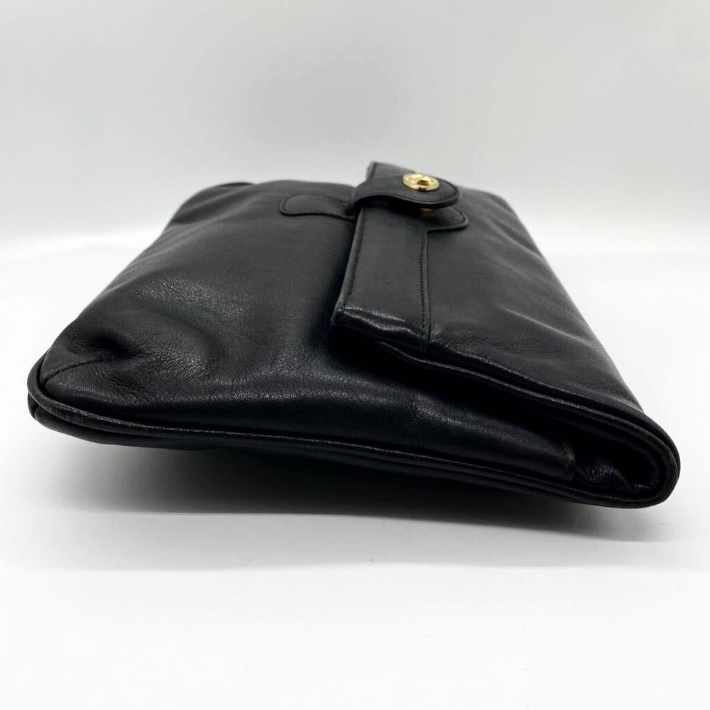 CELINE セリーヌ クラッチバッグ セカンドバッグ レザー トリオンフ 金具 手持ち 黒 ブラック ビンテージの画像3
