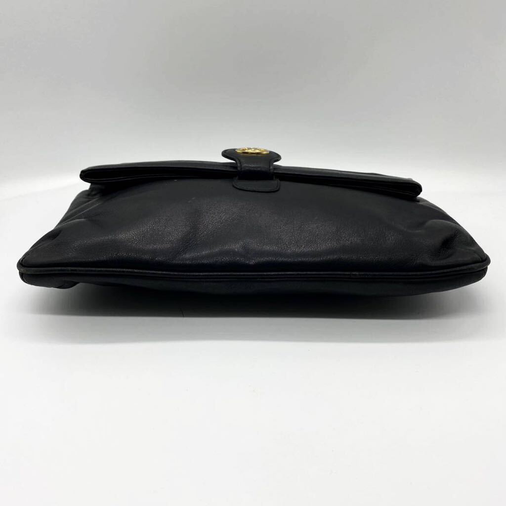 CELINE セリーヌ クラッチバッグ セカンドバッグ レザー トリオンフ 金具 手持ち 黒 ブラック ビンテージの画像5