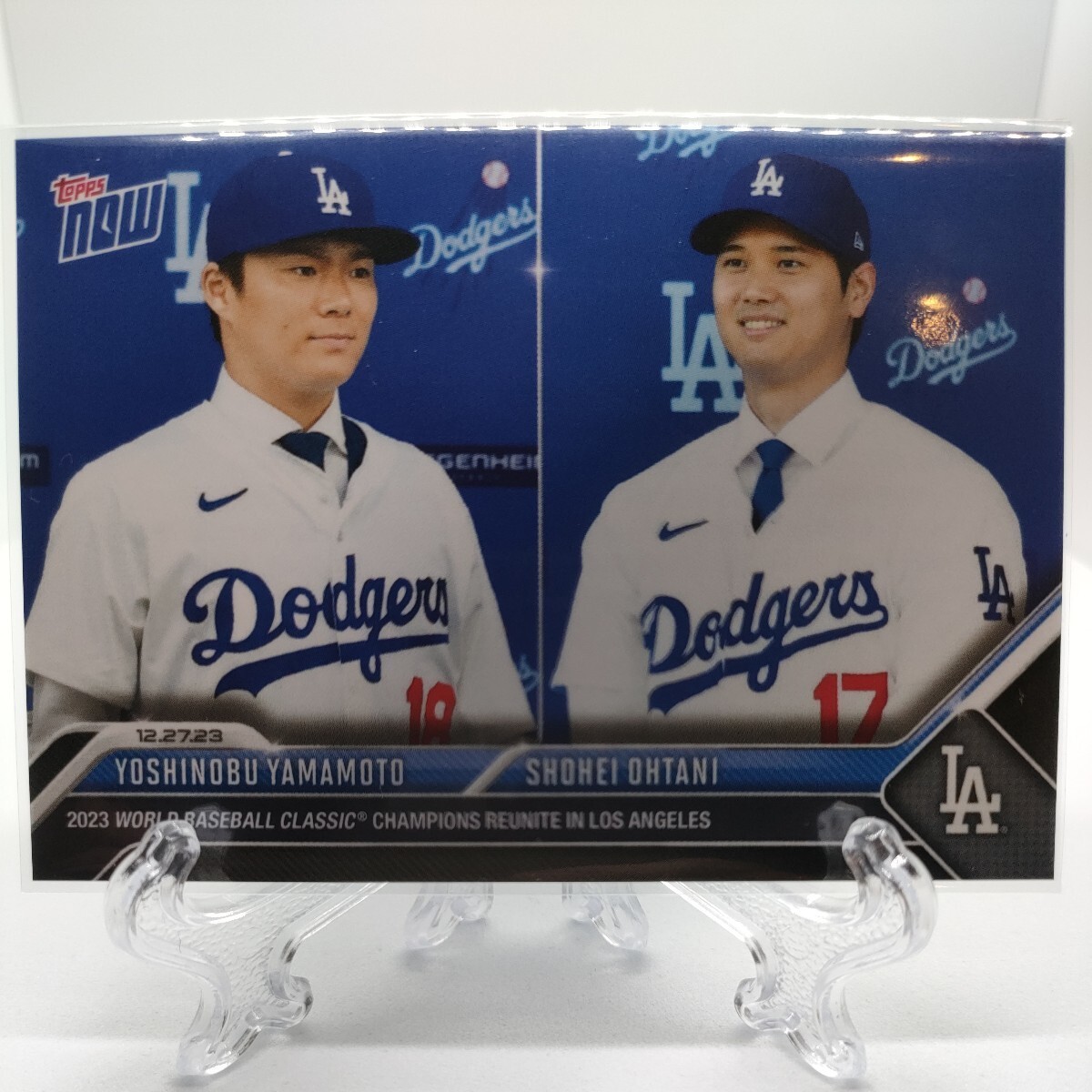 【新品同様、各2枚ずつ】Topps 大谷翔平/山本由伸選手Dodgers入団会見記念 & 山本選手入団会見記念（MLB 1st）、24H限定販売カード _画像2