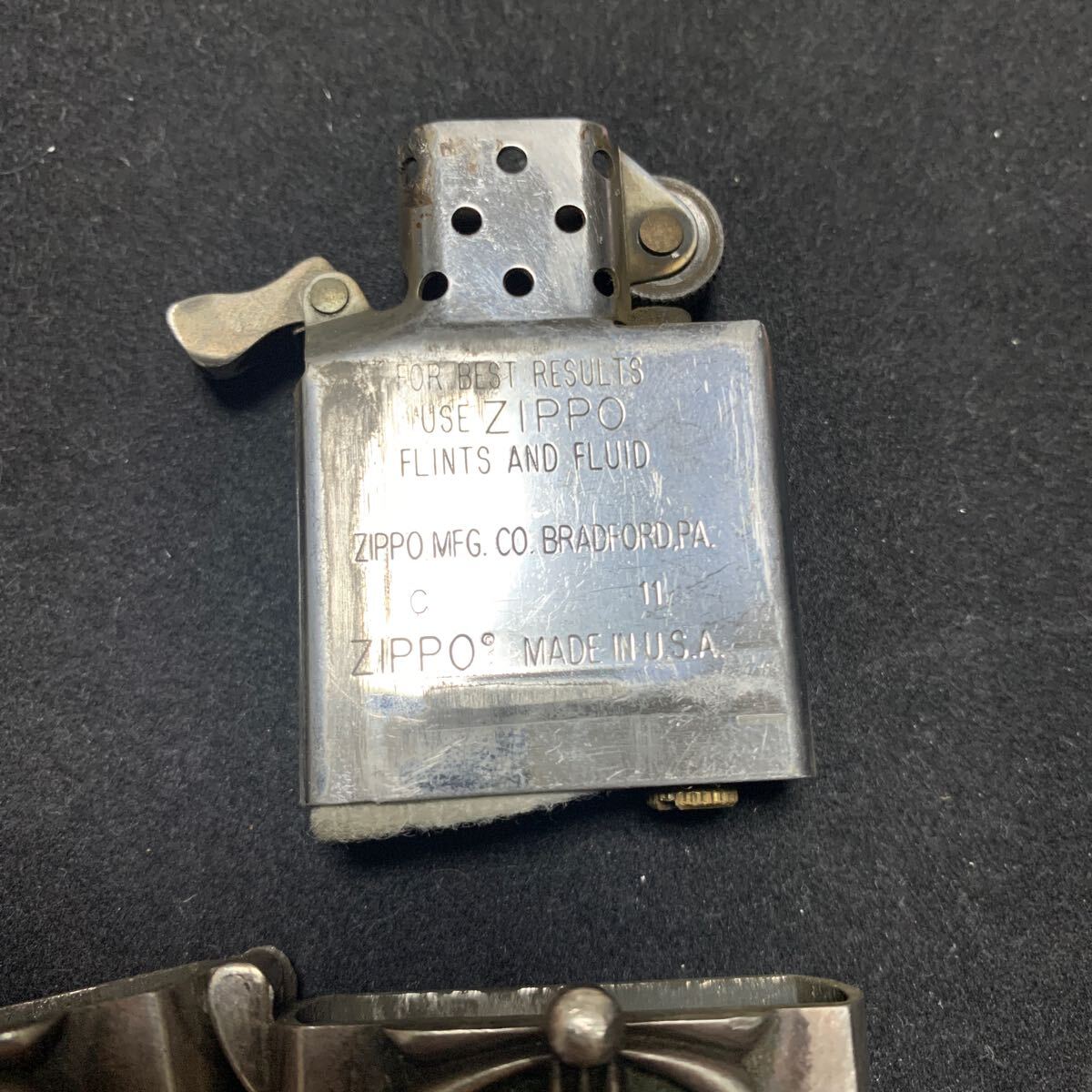 1円スタート ZIPPO クロム ライター 喫煙具 アクセサリー ジャンク品 136g starring の画像7