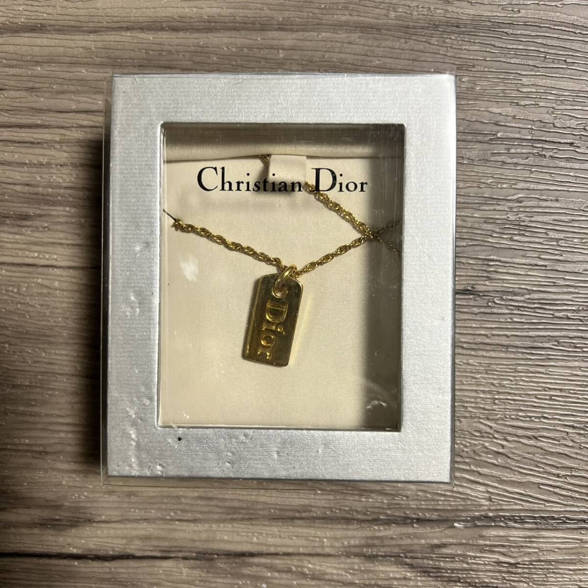 1円 Christian Dior ネックレス ディオール ロゴ ゴールド箱付 の画像2