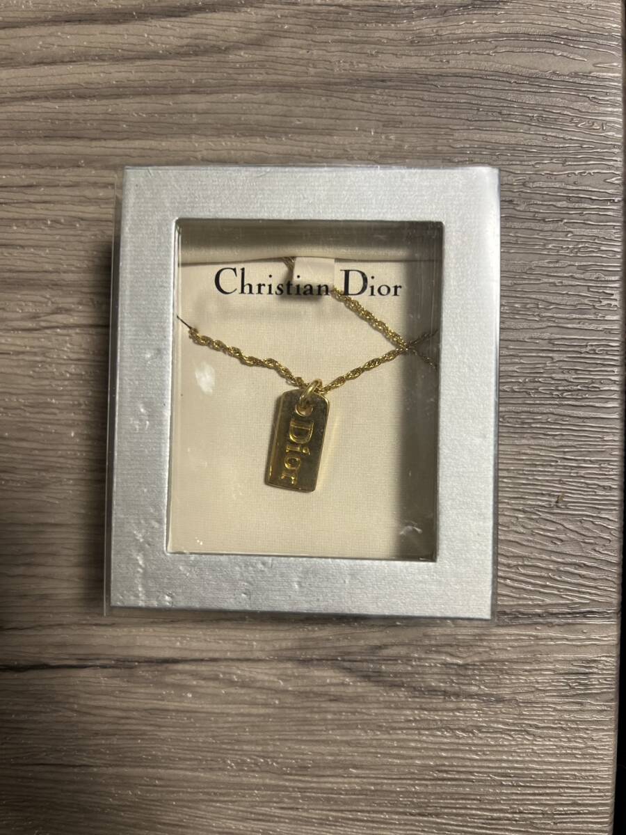 1円 Christian Dior ネックレス ディオール ロゴ ゴールド箱付 の画像1