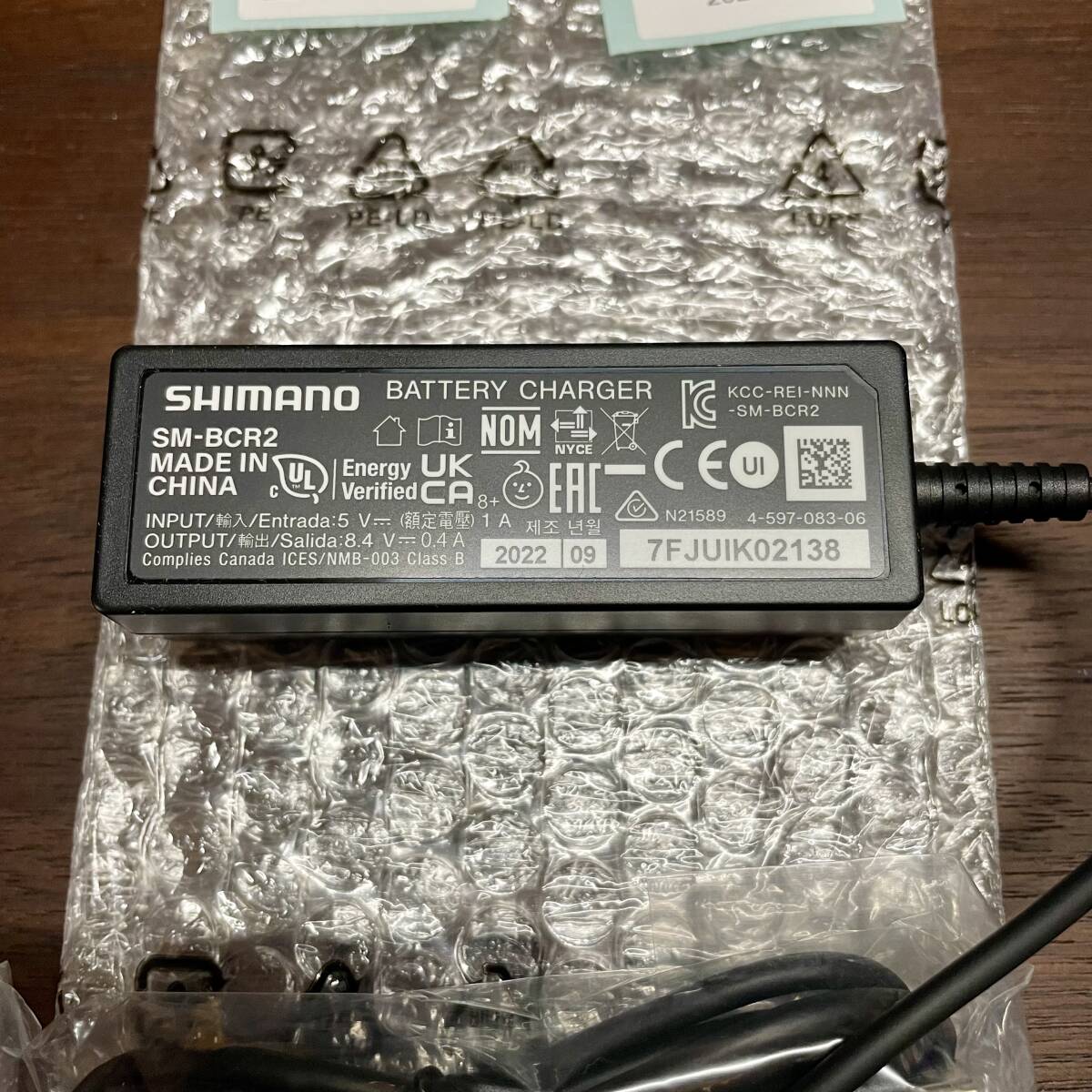 未使用品 シマノ SHIMANO SM-BCR2 バッテリーチャージャー Di2 電動 ビルトイン 内蔵式 バッテリー充電器 ケーブル付属の画像3