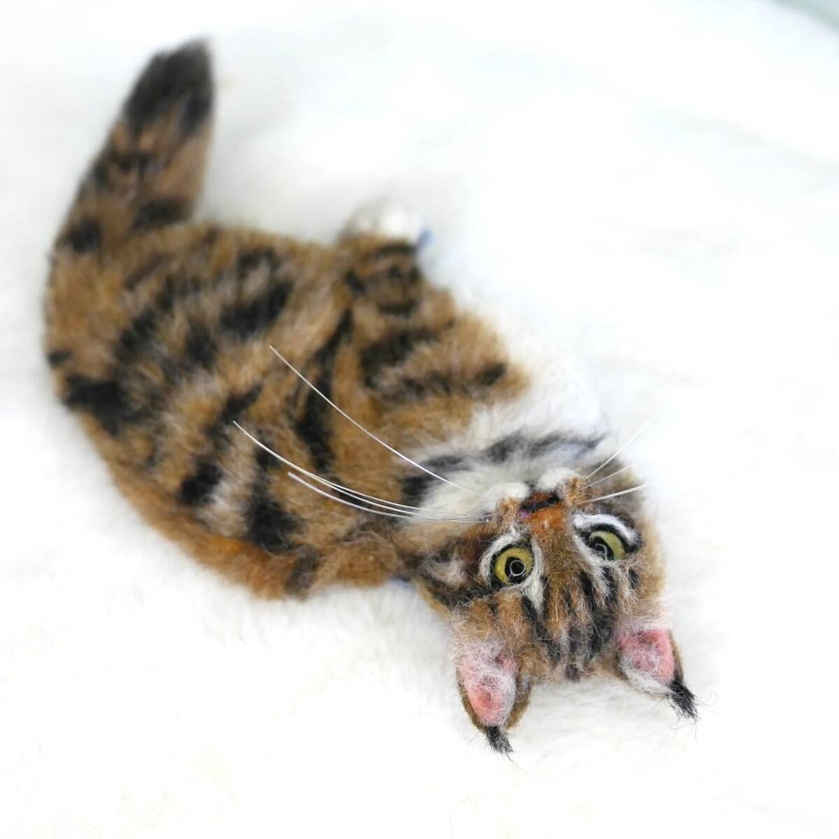◆maltaマルタ  猫 羊毛フェルト 猫ブローチ ミニチュア メインクーン ハンドメイド の画像6