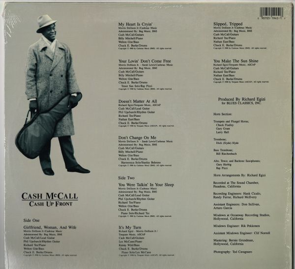 Cash McCall / Cash Up Front（Stone）1988 US LP ss_画像2