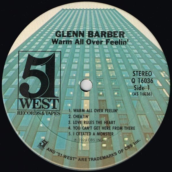 Glenn Barber / Warm All Over Feelin'（51 West）1979 US LP_ディスク: EX