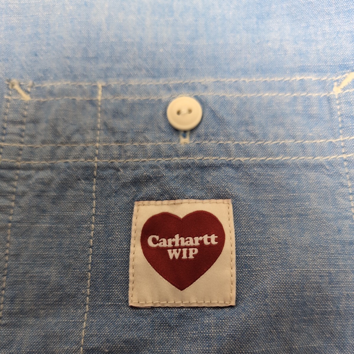 美品 カーハート Carhartt WIP L/S CLINK HEART SHIRT長袖シャツ サイズS シャンブレーシャツの画像2