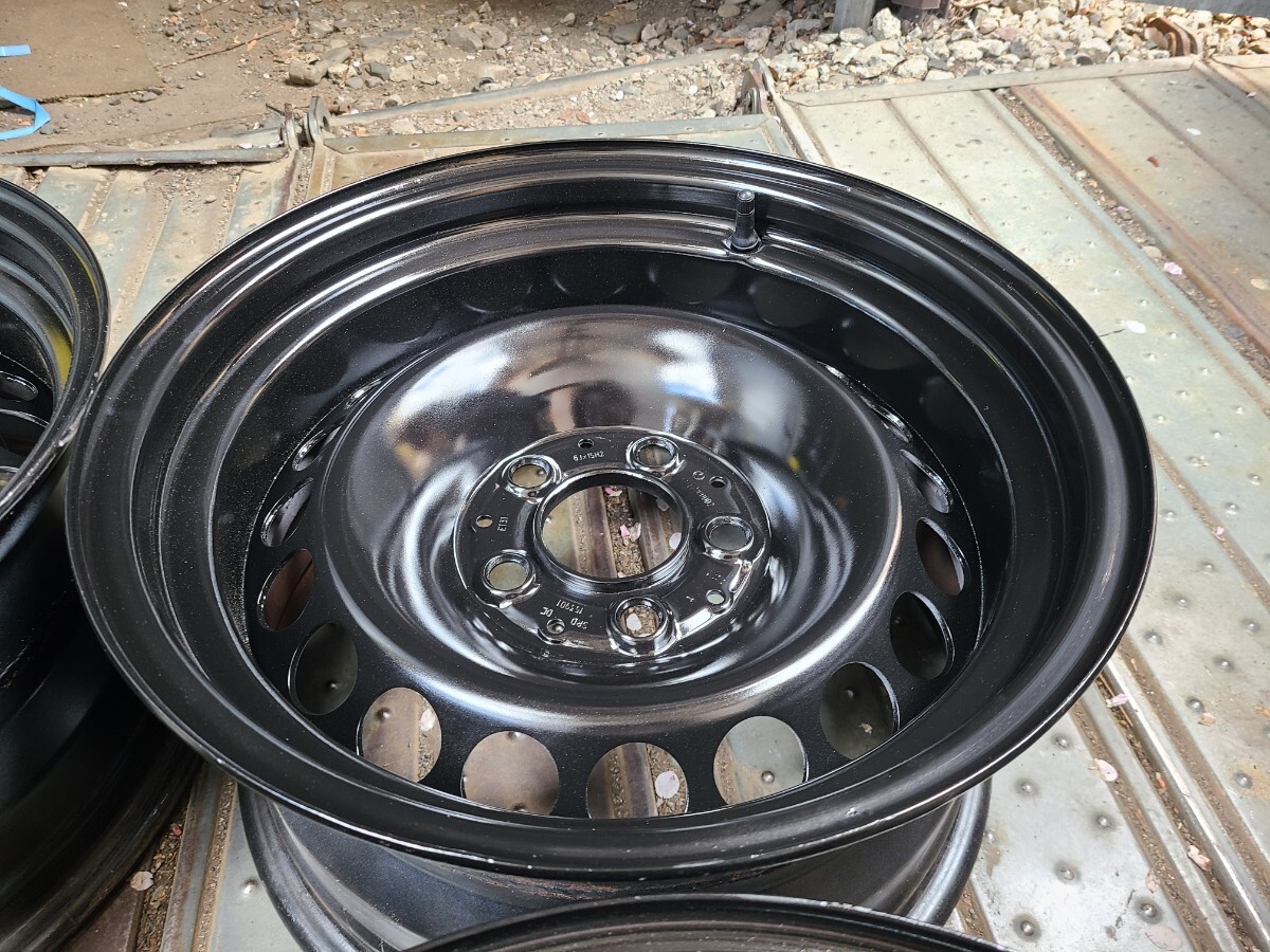 ナカテツ 15×8J+7 5H112 ハブ径67mm 4本no.265 アウディ　ベンツ 加工鉄チン 深リム スチール 加工てっちん_画像2