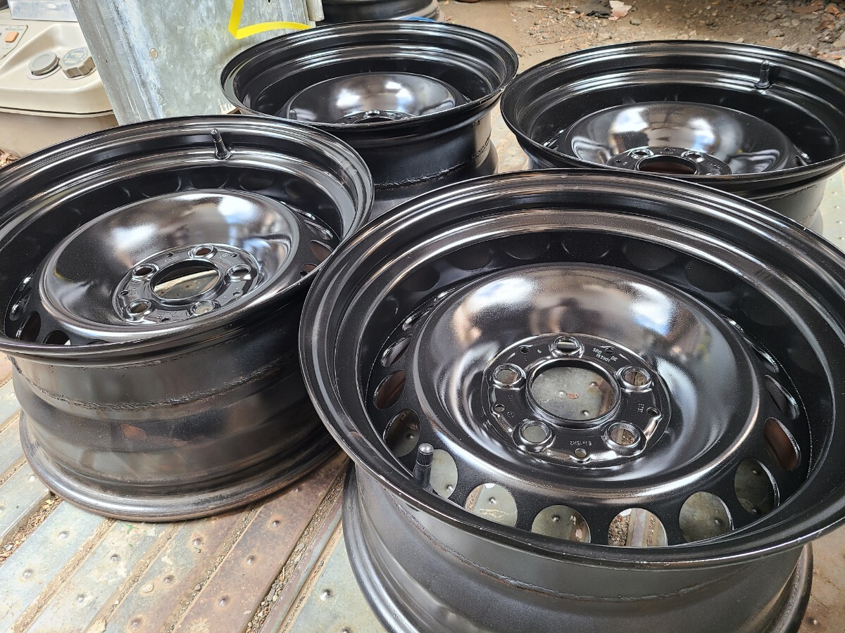 ナカテツ 15×8J+7 5H112 ハブ径67mm 4本no.265 アウディ　ベンツ 加工鉄チン 深リム スチール 加工てっちん_画像4