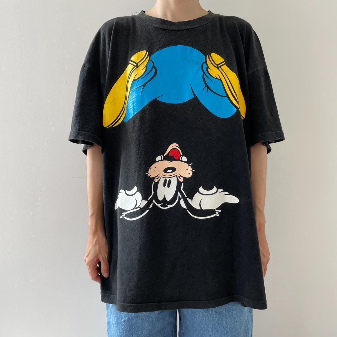 GF546 90年代 90s ディズニー グーフィー 逆立ち Tシャツ リサ 古着 ビンテージ XL サイズディズニータグ 色_画像2