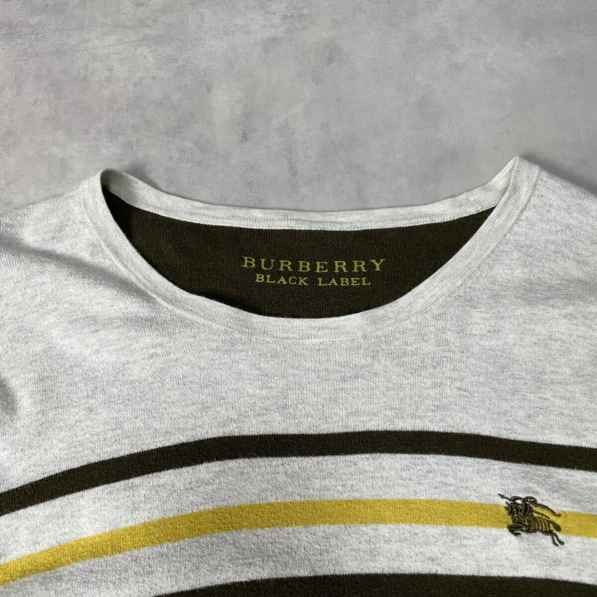 リバーシブル BURBERRY BLACK LABEL ロゴ刺繍 ボーダー カットソー ロンT (3) Lサイズ ホースマーク 大特価 1円スタート 売り切り 状態考慮の画像4