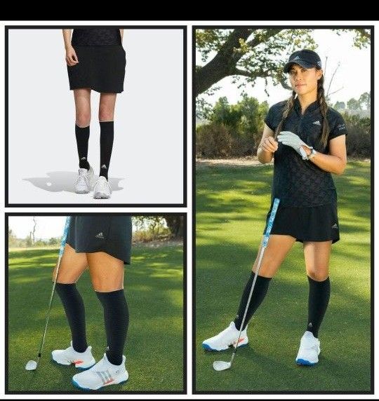 新品未使用　アディダスゴルフ　スカート　シャツ　S　セットアップ　上下セット インナーパンツ付きスカート ストレッチ  ブラック