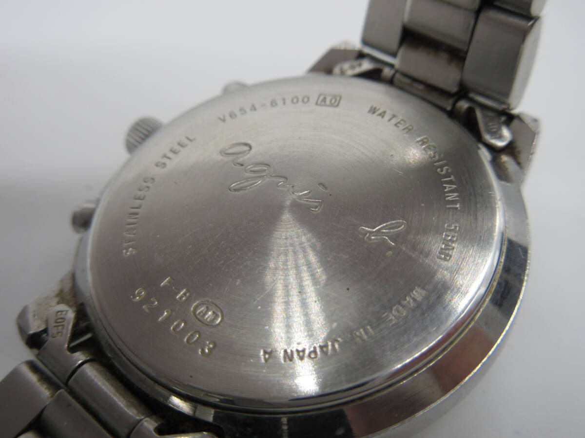【★１円～★現状販売！】[U8115]腕時計 アニエスベー クロノグラフ V654-6100の画像7