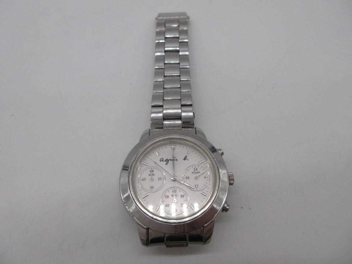 【★１円～★現状販売！】[U8115]腕時計 アニエスベー クロノグラフ V654-6100の画像2