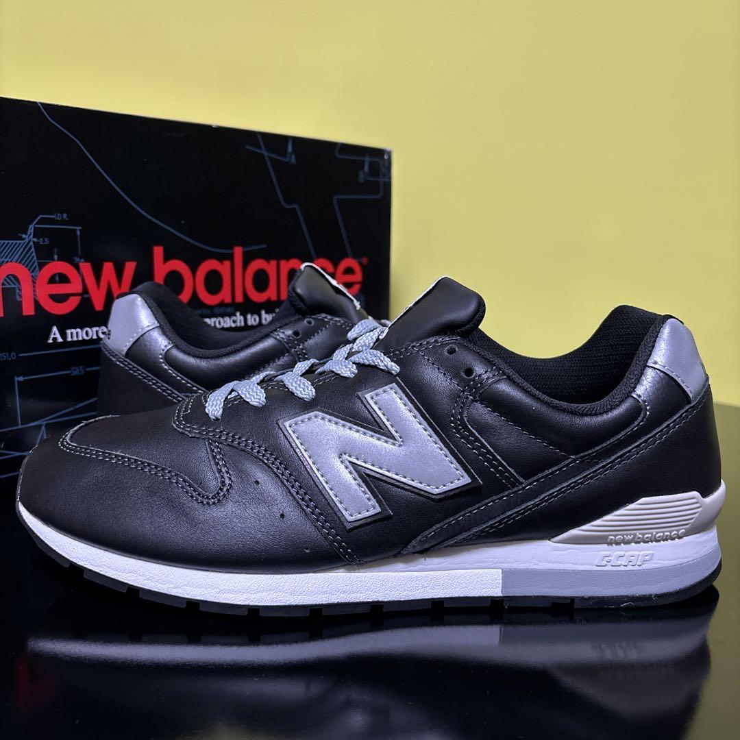 US8.5/26.5cm/D Width ★新品 New Balance CM996 NB ★ ニューバランス 996 ニューバランス 996 黒 天然皮革 ブラック レザー スニーカー