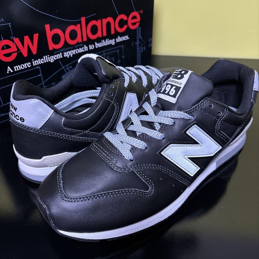 US8.5/26.5cm/D Width ★新品 New Balance CM996 NB ★ ニューバランス 996 ニューバランス 996 黒 天然皮革 ブラック レザー スニーカー_画像3