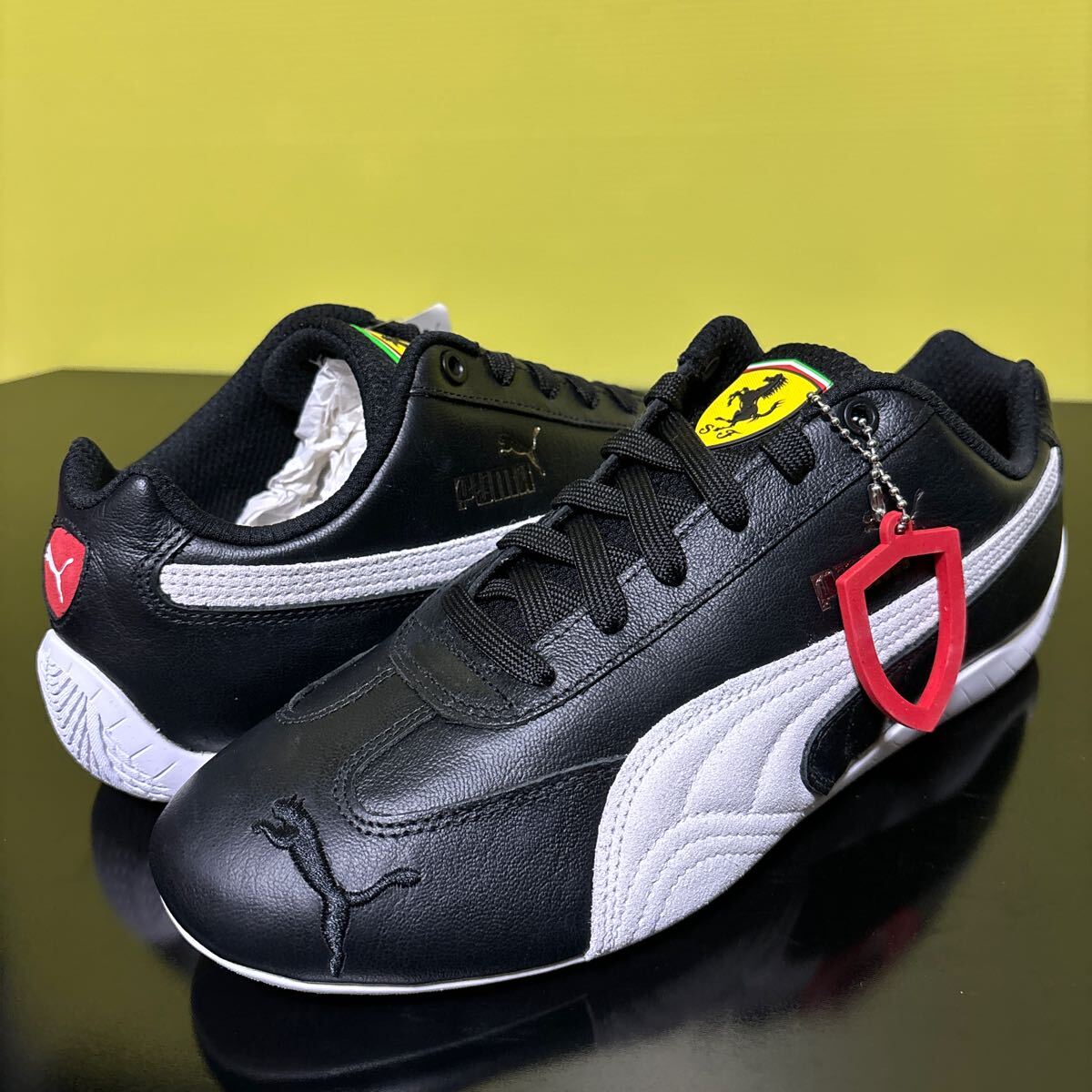 27.5cm ★未使用★ プーマ × フェラーリ スピードキャット レザー スニーカー ドライビングシューズ 黒 PUMA FERRARI SPEEDCAT 307514-01_画像3