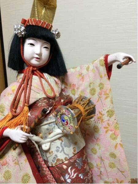 日本舞踊道成寺大型人形 ガラスケース49×34×55cm アンティーク_画像1