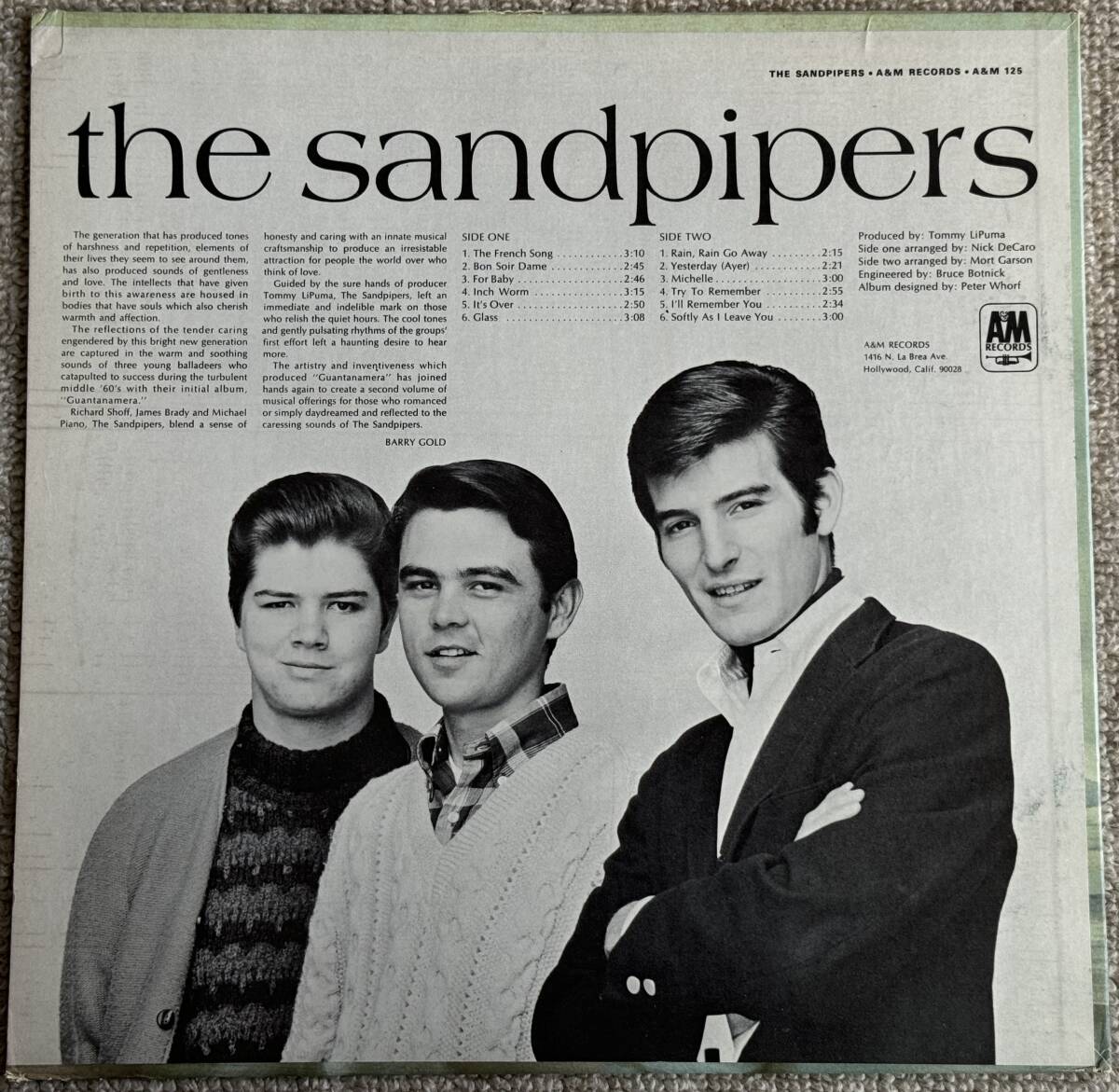 The Sandpipers『S.T.』LP Soft Rock ソフトロック 美女ジャケ_画像2