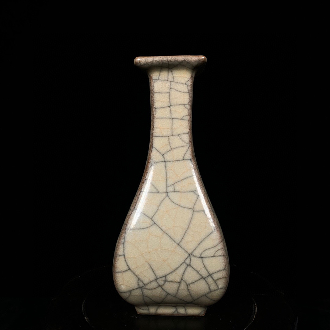 ホットプレート セール 仁】『宋・哥窯・古陶瓷品・四方瓶』極細工 古 中国古玩 古賞物 宋