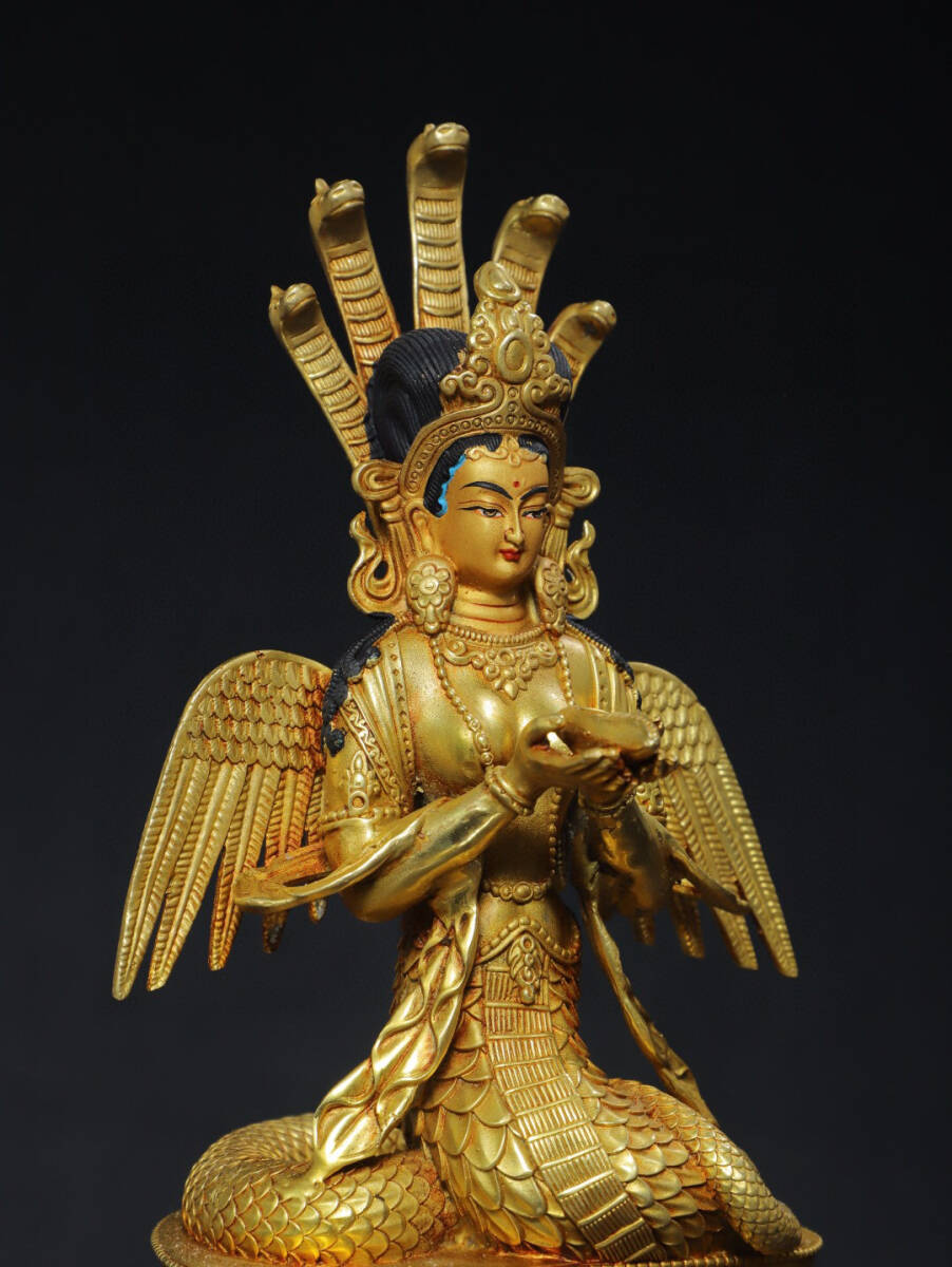仁 『清 銅製 塗金 龍樹菩薩剛像 仏教古美術 供養品』極細工 古 仁 『清 銅製 塗金 龍樹菩薩剛像 仏教古美術 供養品』極細工 古