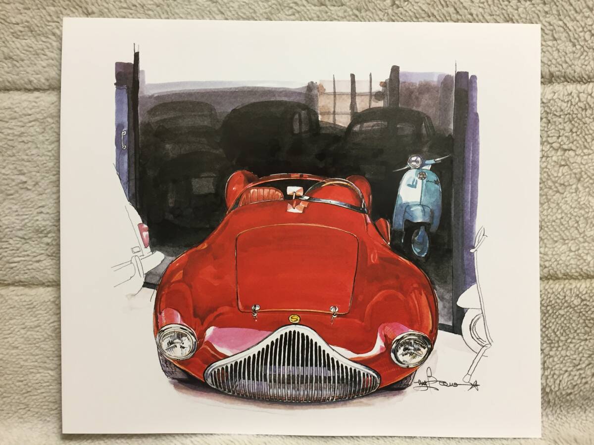 【正規品 絶版】Bowイラスト スタンゲリーニ 1100 スポーツ カーマガジン 293 Stanguellini 1100 Sport クラシックカー 旧車 絵の画像2