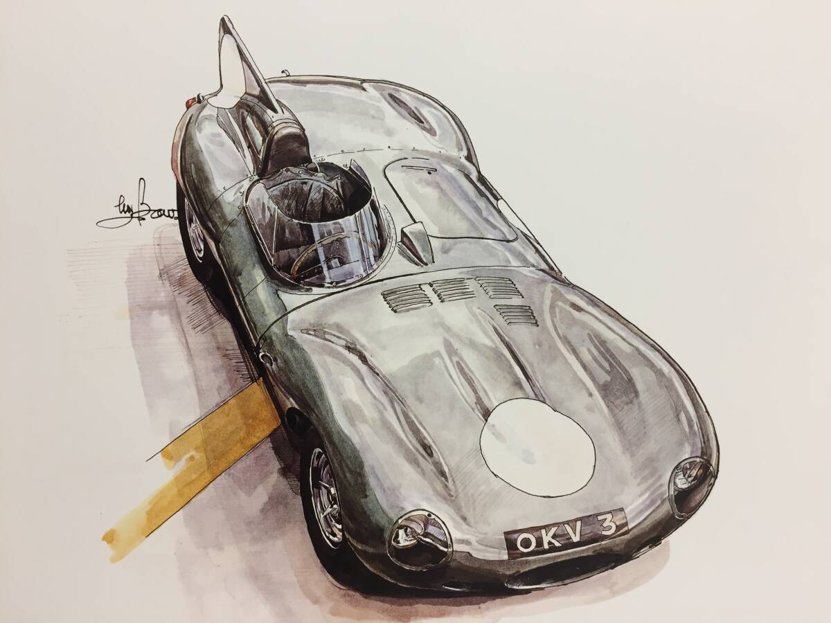 【正規品 絶版】Bowイラスト ジャガー Dタイプ カーマガジン 97 Jaguar D Type クラシックカー 旧車 絵の画像1