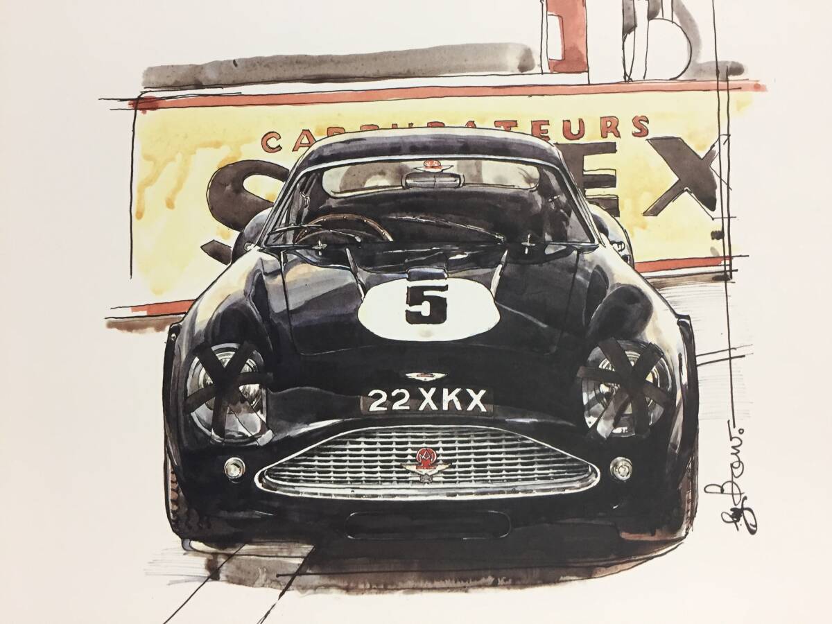 【正規品 絶版】Bowイラスト アストンマーチンDB4ザガート カーマガジン 60 Aston Martin DB4 Gt zagato クラシックカー 旧車 絵の画像1